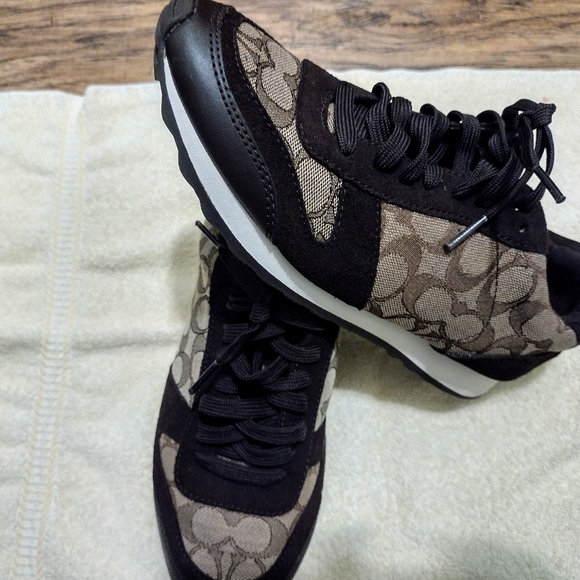 COACH SIGNATURE SNEAKERS BROWN SIZE 10 - Picture 11 of 16